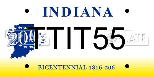 TTIT55 Indiana License Plate