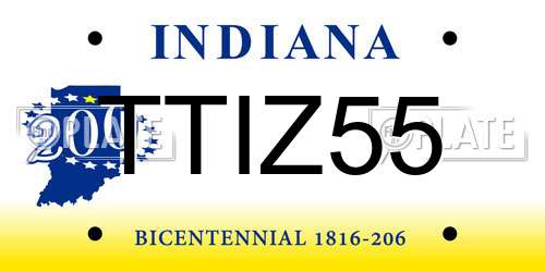 TTIZ55 Indiana License Plate