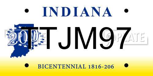 TTJM97 Indiana License Plate