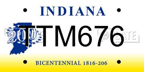 TTM676 Indiana License Plate