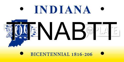 TTNABTT Indiana License Plate
