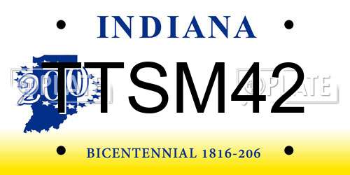 TTSM42 Indiana License Plate