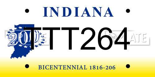 TTT264 Indiana License Plate