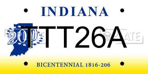 TTT26A Indiana License Plate