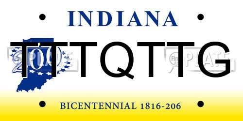TTTQTTG Indiana License Plate
