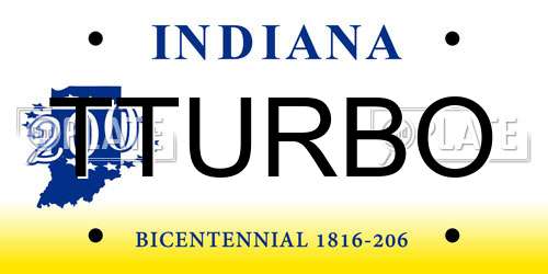 TTURBO Indiana License Plate