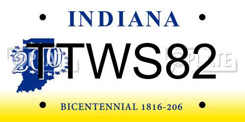 TTWS82 Indiana License Plate