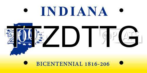 TTZDTTG Indiana License Plate