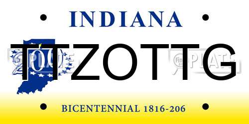 TTZOTTG Indiana License Plate