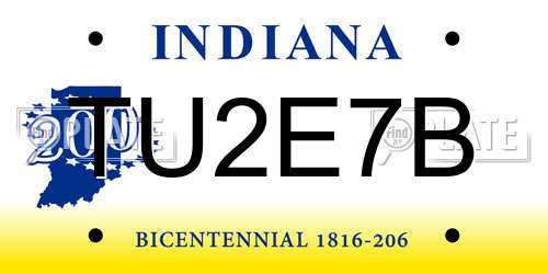 TU2E7B Indiana License Plate