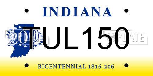TUL150 Indiana License Plate