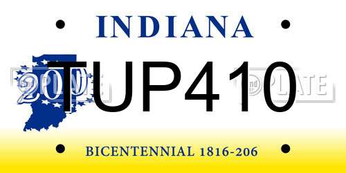TUP410 Indiana License Plate