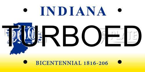 TURBOED Indiana License Plate