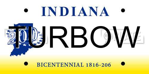 TURBOW Indiana License Plate