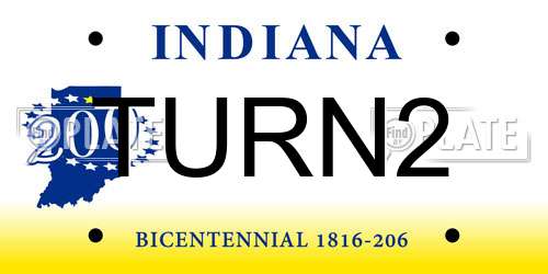 TURN2 Indiana License Plate