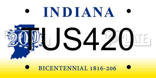 TUS420 Indiana License Plate