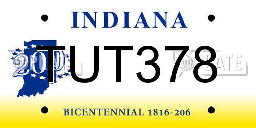 TUT378 Indiana License Plate