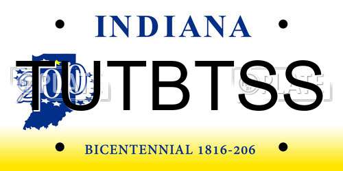 TUTBTSS Indiana License Plate