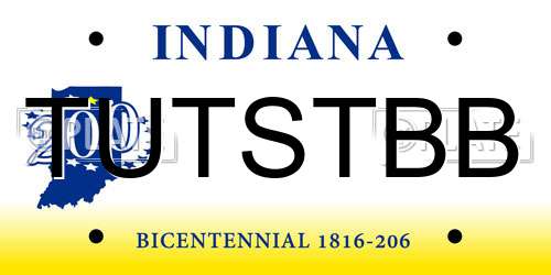 TUTSTBB Indiana License Plate