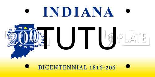 TUTU Indiana License Plate