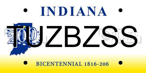 TUZBZSS Indiana License Plate