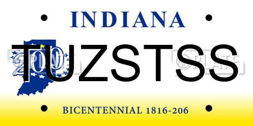 TUZSTSS Indiana License Plate