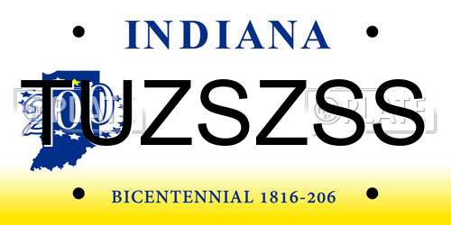 TUZSZSS Indiana License Plate