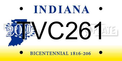 TVC261 Indiana License Plate