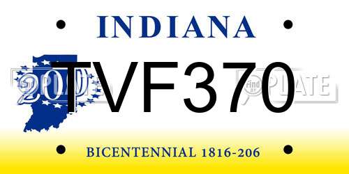 TVF370 Indiana License Plate