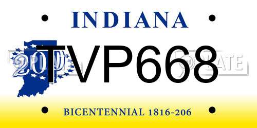 TVP668 Indiana License Plate