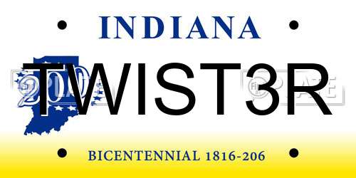 TWIST3R Indiana License Plate