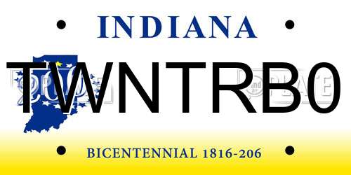 TWNTRB0 Indiana License Plate