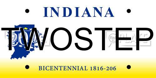 TWOSTEP Indiana License Plate