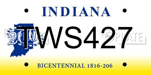 TWS427 Indiana License Plate