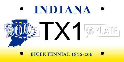 TX1 Indiana License Plate