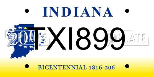 TXI899 Indiana License Plate
