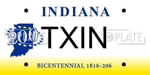 TXIN Indiana License Plate
