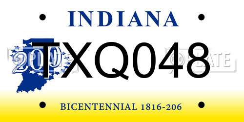 TXQ048 Indiana License Plate