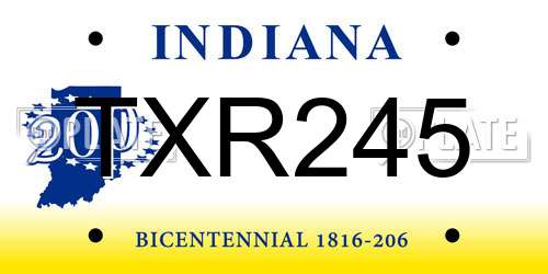 TXR245 Indiana License Plate