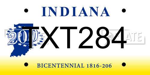 TXT284 Indiana License Plate