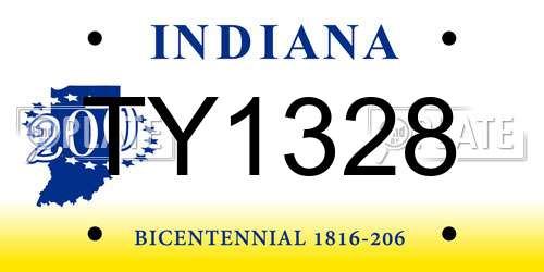 TY1328 Indiana License Plate
