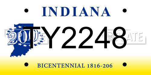 TY2248 Indiana License Plate