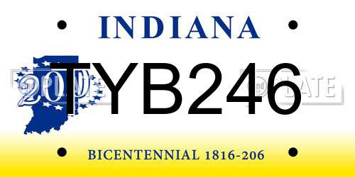 TYB246 Indiana License Plate