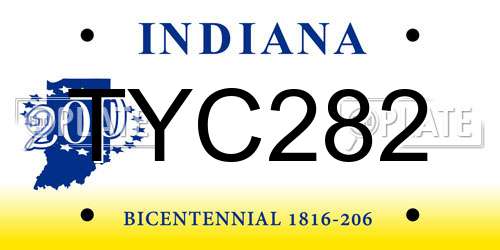 TYC282 Indiana License Plate
