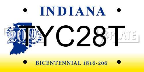 TYC28T Indiana License Plate