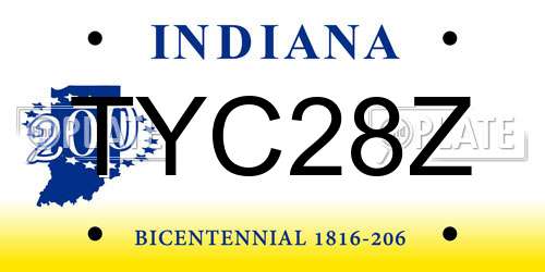 TYC28Z Indiana License Plate