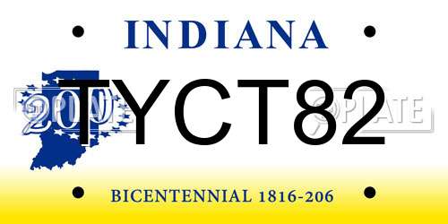 TYCT82 Indiana License Plate