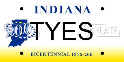 TYES Indiana License Plate