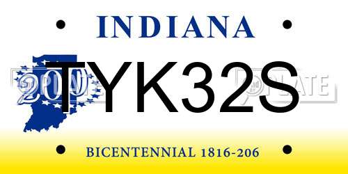 TYK32S Indiana License Plate