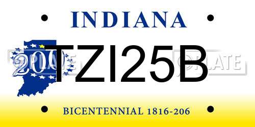 TZI25B Indiana License Plate